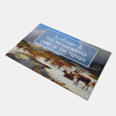 トレカスタマイズインデナーヘッドの山のキャンプ ドアマット (アングル)