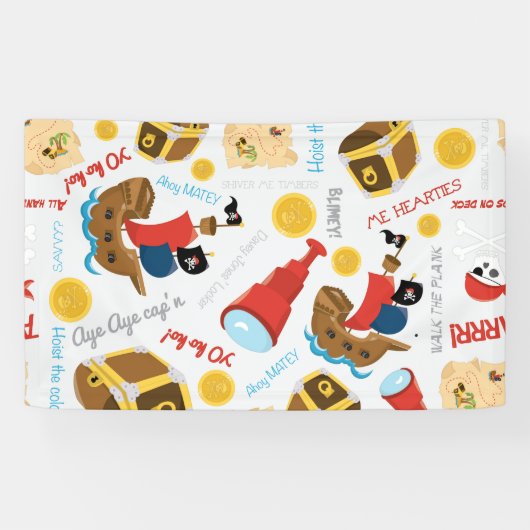 トレジャーアイランドパーティー海賊旗 横断幕 (横)