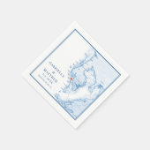 トレジャーアイランドフロリダの地図エレガントな結婚式 スタンダードカクテルナプキン (角)