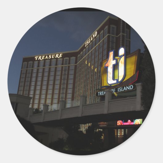 トレジャーアイランドラスベガスステッカー ラウンドシール (正面)