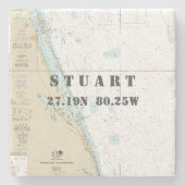 トレジャーコーストフロリダ本場ボート図 ストーンコースター (正面)