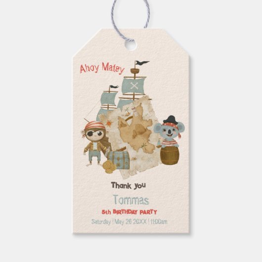 トレジャーハンターズパイレーツ誕生日 ギフトタグ (正面)