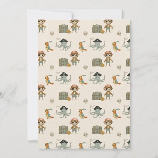 トレジャーハンターズパイレーツ誕生日 招待状 (裏面)