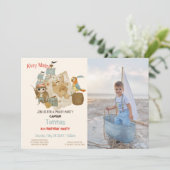 トレジャーハンターズパイレートフォト誕生日 招待状 (スタンド正面)