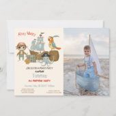 トレジャーハンターズパイレートフォト誕生日 招待状 (正面)