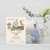 トレジャーハンターズパイレートフォト誕生日 招待状 (スタンド正面)