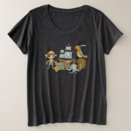 トレジャーハンターパイレーツ誕生日 プラスサイズTシャツ