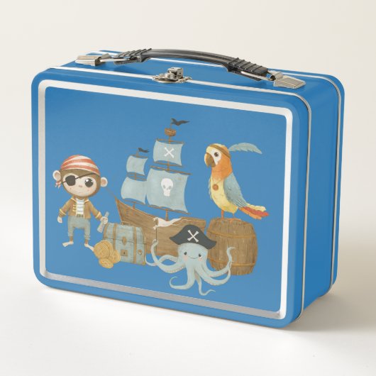 トレジャーハンターパイレーツ誕生日 メタルランチボックス (正面)