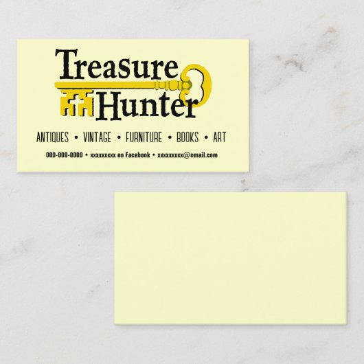 トレジャーハンター金ゴールド鍵ヴィンテージアンティーク 名刺