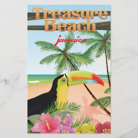 トレジャービーチ ジャマイカ 旅行ポスター 便箋 (正面)