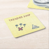 トレジャーマップパイレーツパーティー スクエアペーパーコースター (アングル)