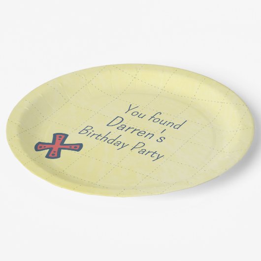 トレジャーマップパイレーツパーティーXマーク・ザ・スポット ペーパープレート (アングル)