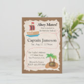 トレジャーマップ、海賊テーマ誕生パーティー 招待状 (スタンド正面)