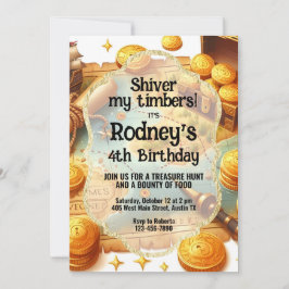 トレジャー狩り海賊版誕生日招待状 招待状