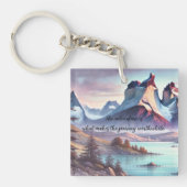 トレスデルペイネパーク,チリ&引用文 キーホルダー (正面)