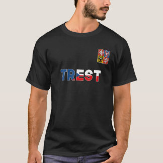 トレストチェコハート国旗のライオンのコート腕E Tシャツ