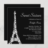 トレスパリSweet sixteen誕生日招待状 招待状 (正面/裏面)