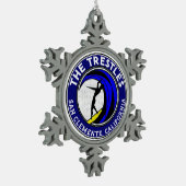 トレスルスサンクレメンテカリフォルニアサーフィンサーフ スノーフレークピューターオーナメント (左)