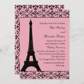 トレズパリ結婚式招待状(ピンク) 招待状 (正面/裏面)