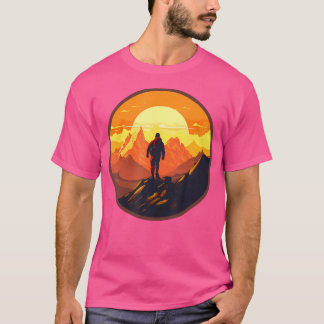 トレッキングマウンテンハイキングマウンテンズ自然モ Tシャツ