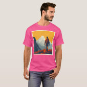 トレッキングマウンテンハイキングマウンテンズ自然モ Tシャツ (正面フル)