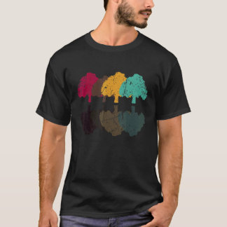 トレッキング 森 山 登山 レトロ スタイル Tシャツ