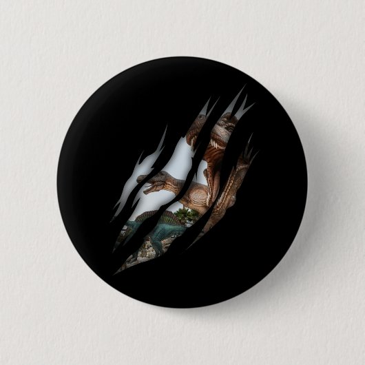 トレックススピノサウルス引き裂きクローDino恋人 缶バッジ (正面)