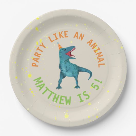 トレックス恐竜バースデーパーティープレート ペーパープレート (正面)