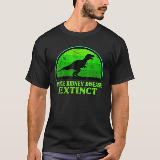 トレックス・ディノ腎疾患絶滅認識度キ Tシャツ (正面)