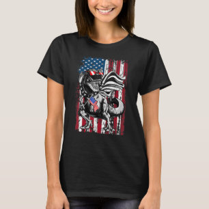 トレックス・ポプシクルUsa国旗7月恐竜4日 Tシャツ