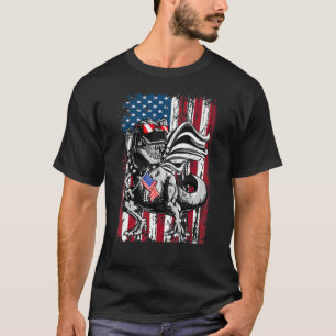 トレックス・ポプシクルUsa国旗7月恐竜4日 Tシャツ