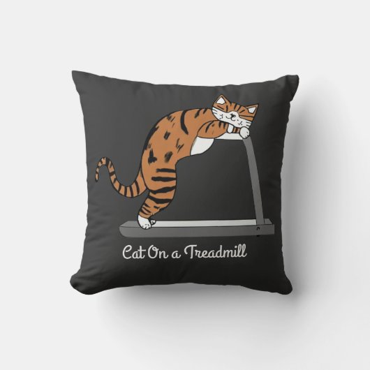トレッドミルの上の猫 クッション (正面)