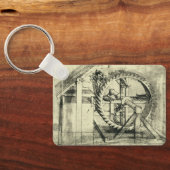 トレッドミル動力クロスボウbyレオナルド・ダ・ヴィンチ キーホルダー (裏面)