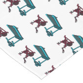 トレッドミル&スピニング自転車の漫画イラストレーション ショートテーブルランナー (コーナー)