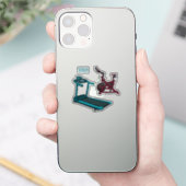 トレッドミル&スピニング自転車の漫画イラストレーション シール (スマートフォン)