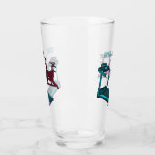 トレッドミル&スピニング自転車の漫画イラストレーション タンブラーグラス (左)