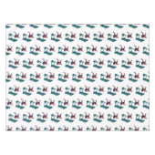 トレッドミル&スピニング自転車の漫画イラストレーション テーブルクロス (正面(横))