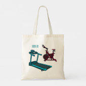 トレッドミル&スピニング自転車の漫画イラストレーション トートバッグ (裏面)