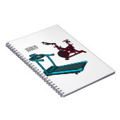 トレッドミル&スピニング自転車の漫画イラストレーション ノートブック (右側)