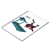 トレッドミル&スピニング自転車の漫画イラストレーション ノートブック (左側)