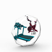 トレッドミル&スピニング自転車の漫画イラストレーション フォトブロック (左)