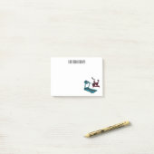 トレッドミル&スピニング自転車の漫画イラストレーション ポストイット (デスク上)