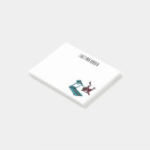 トレッドミル&スピニング自転車の漫画イラストレーション ポストイット (アングル)