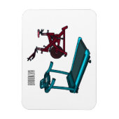 トレッドミル&スピニング自転車の漫画イラストレーション マグネット (縦)