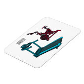 トレッドミル&スピニング自転車の漫画イラストレーション マグネット (左側)