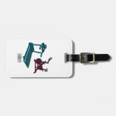 トレッドミル&スピニング自転車の漫画イラストレーション ラゲッジタグ (正面横)