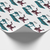 トレッドミル&スピニング自転車の漫画イラストレーション ラッピングペーパー (角)