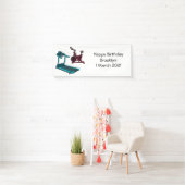 トレッドミル&スピニング自転車の漫画イラストレーション 横断幕 (インサイチュ)