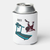 トレッドミル&スピニング自転車の漫画イラストレーション 缶クーラー (缶裏面)