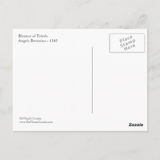 トレドの郵便はがきのエレノア ポストカード (裏面)